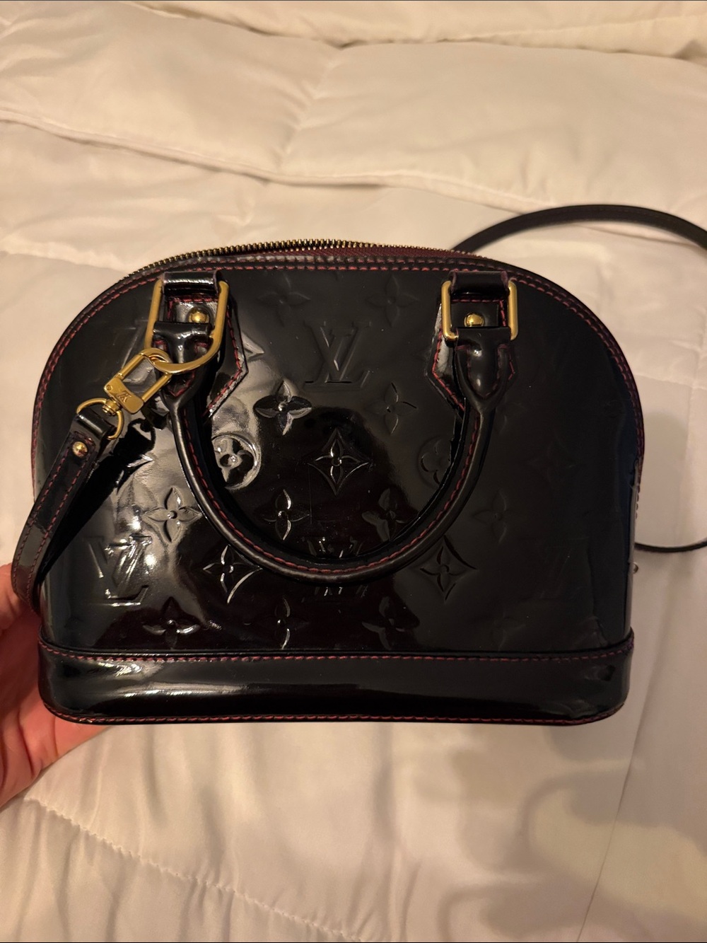 Louis Vuitton Vernis Alma BB - Deep Bordeaux Patent with Gold Hardware